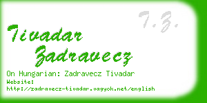 tivadar zadravecz business card